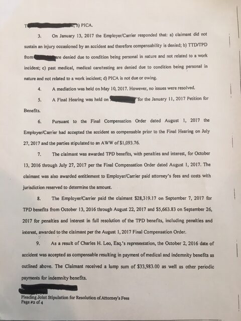 Joint Stipulation of Attorney's fees page 2